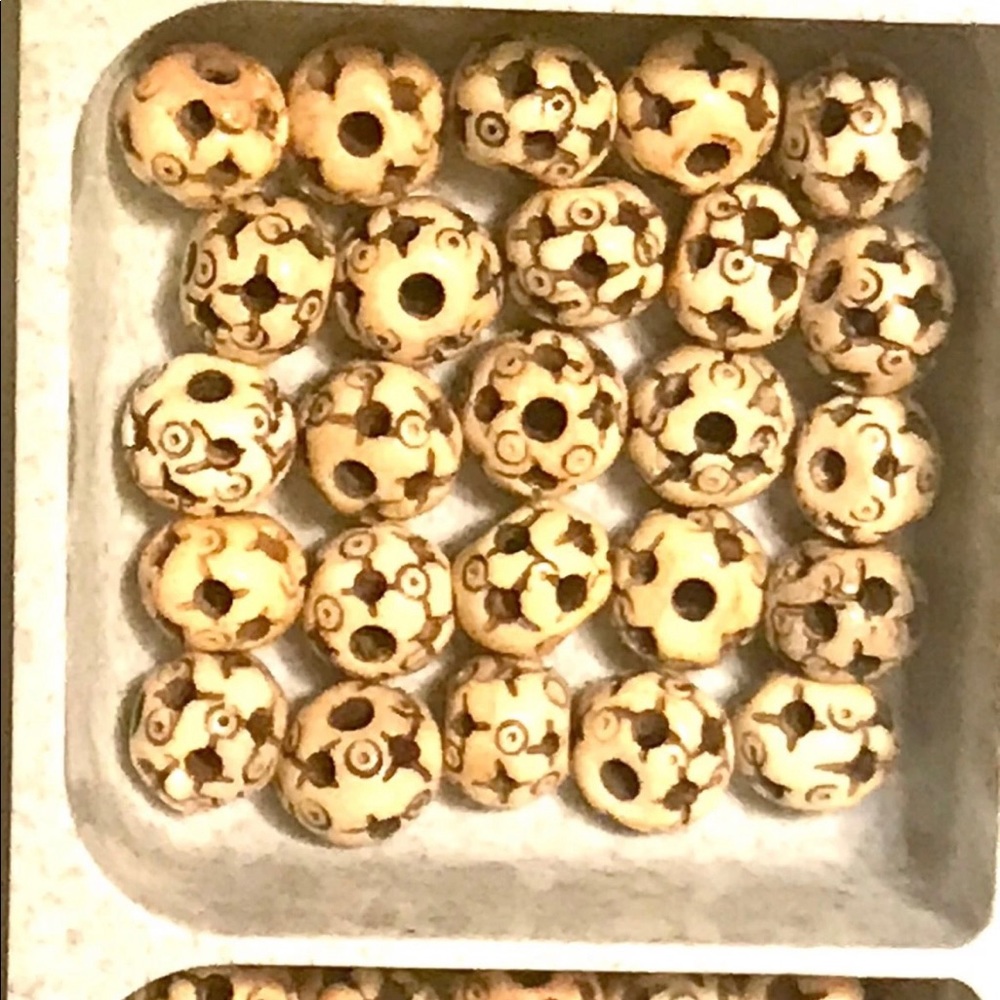 Lot of Carved Bone Beads
